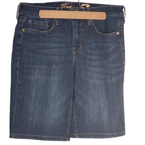 Seven7 Bermuda Shorts Denim Embroidered Logo Blue Size 8
